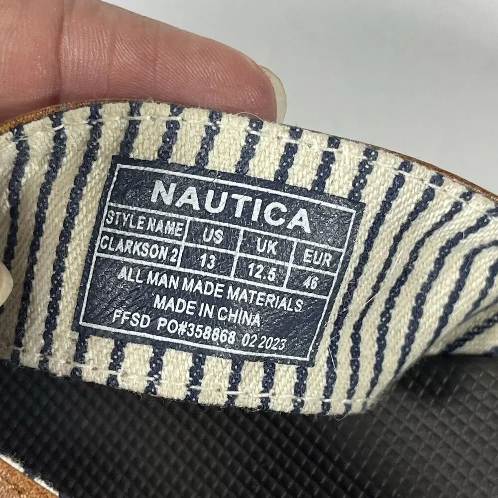 Nautica Clarkson 2 Men's Flip Flop Sandals Size 13 Brown Faux Leather Thong